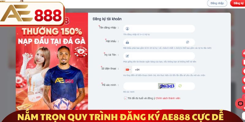 Nắm trọn quy trình đăng ký AE888 cực dễ